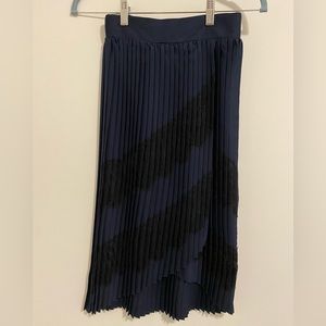 Zara Navy blue pleated skirt